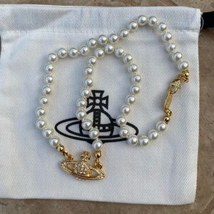 Vivienne Westwood Gold Pearl Necklace